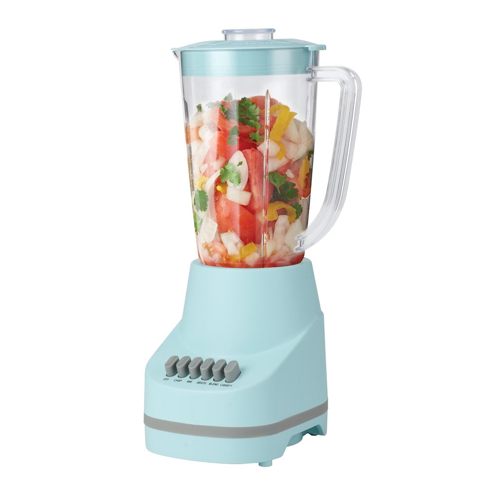 Mainstays 6 Speed Blender with 48 Ounce Jar,1.5L Jar,Aqua Sparkle