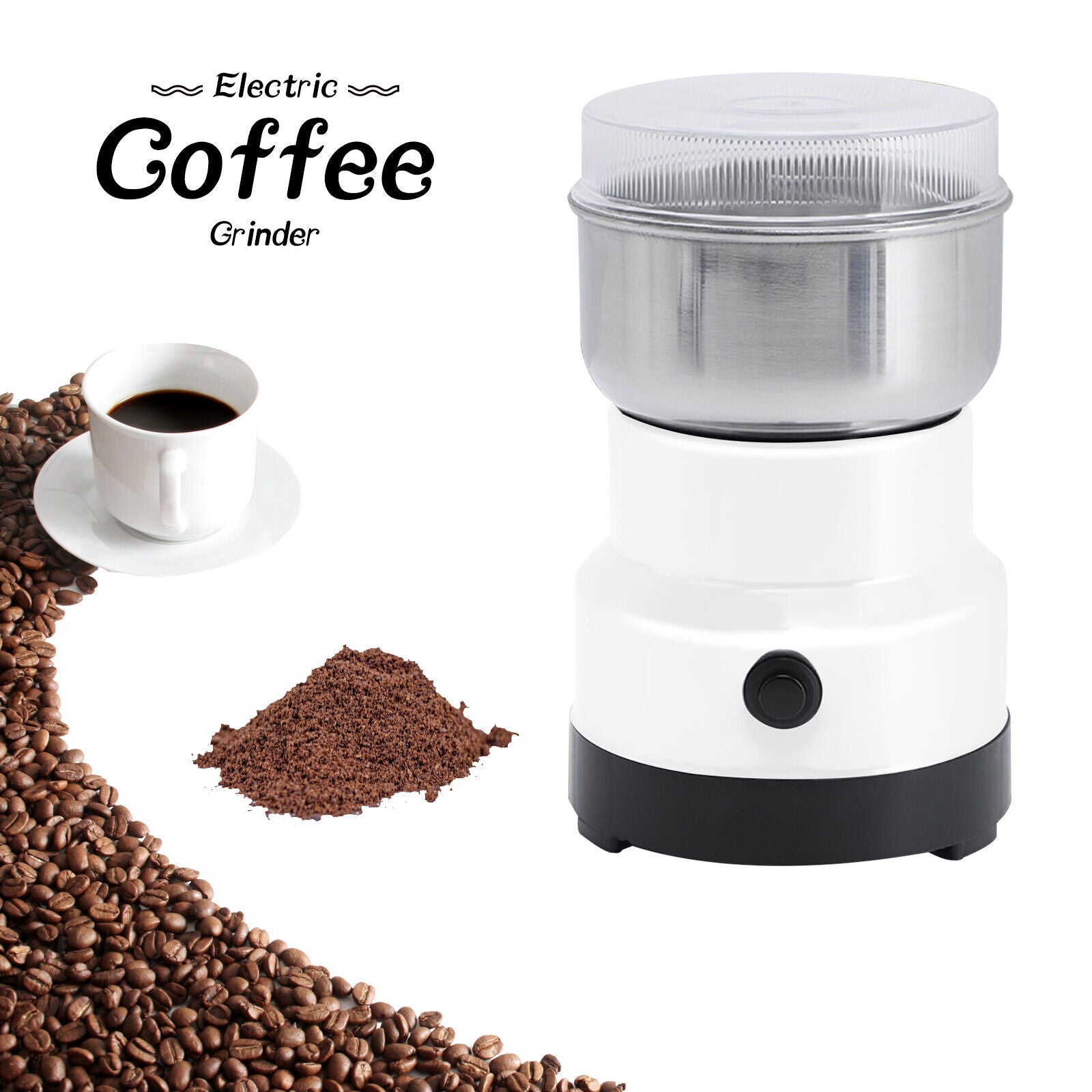 200W Electric Coffee Bean Grinder Nut Seed Herb Grind Spice Crusher Mill Blender