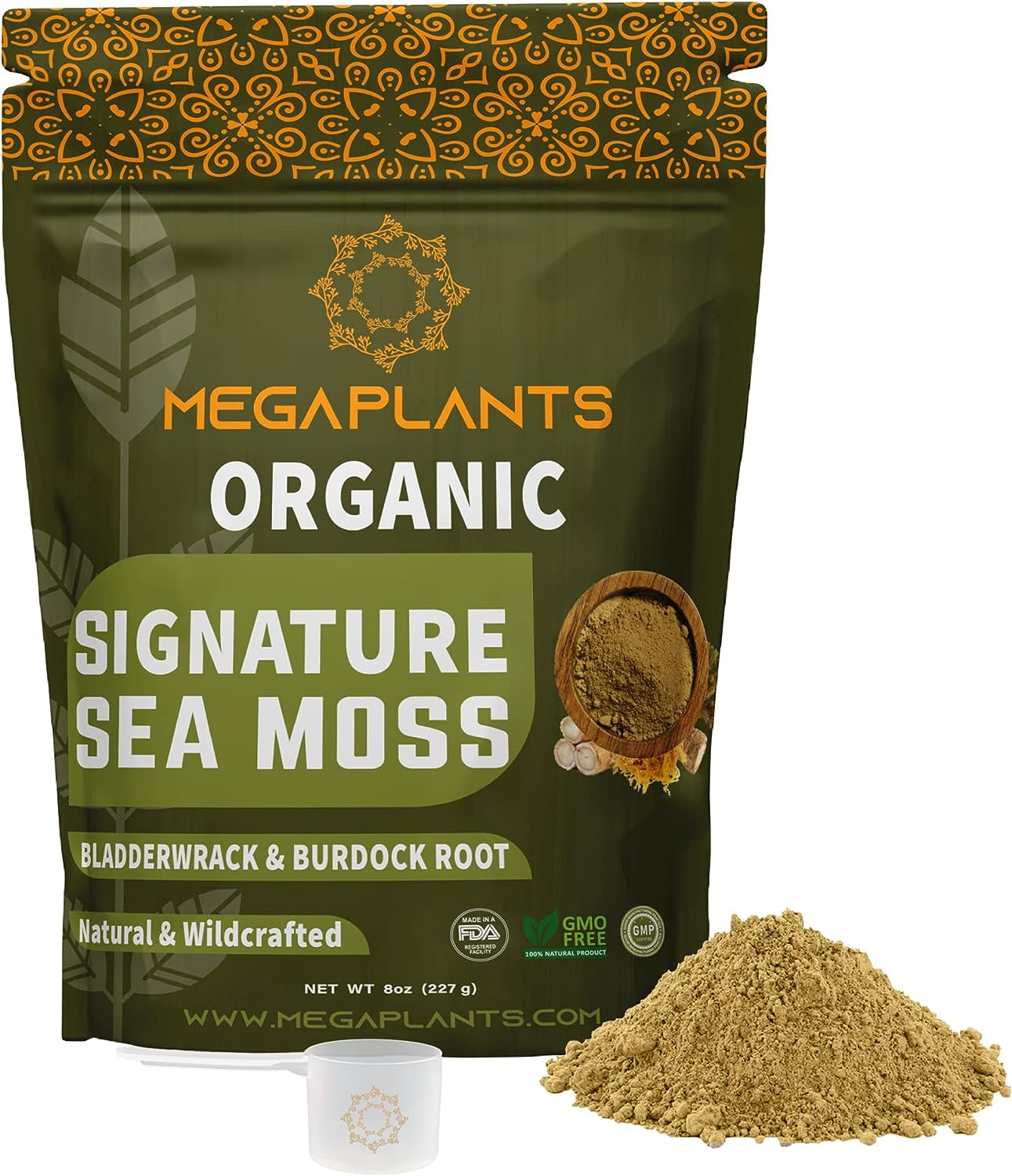 Signature Sea Moss Powder (70 Servings) | Sea Moss, Bladderwrack, Burdock Root | Organic 102 Mineral | Thyroid Support, Healthy Skin, Hair, Nails, Keto Detox, Joint Support