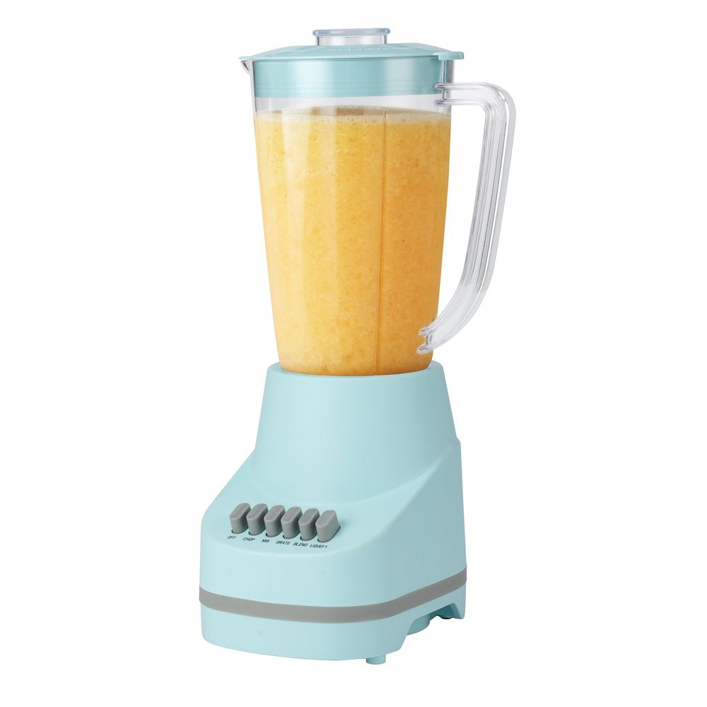 Mainstays 6 Speed Blender with 48 Ounce Jar,1.5L Jar,Aqua Sparkle