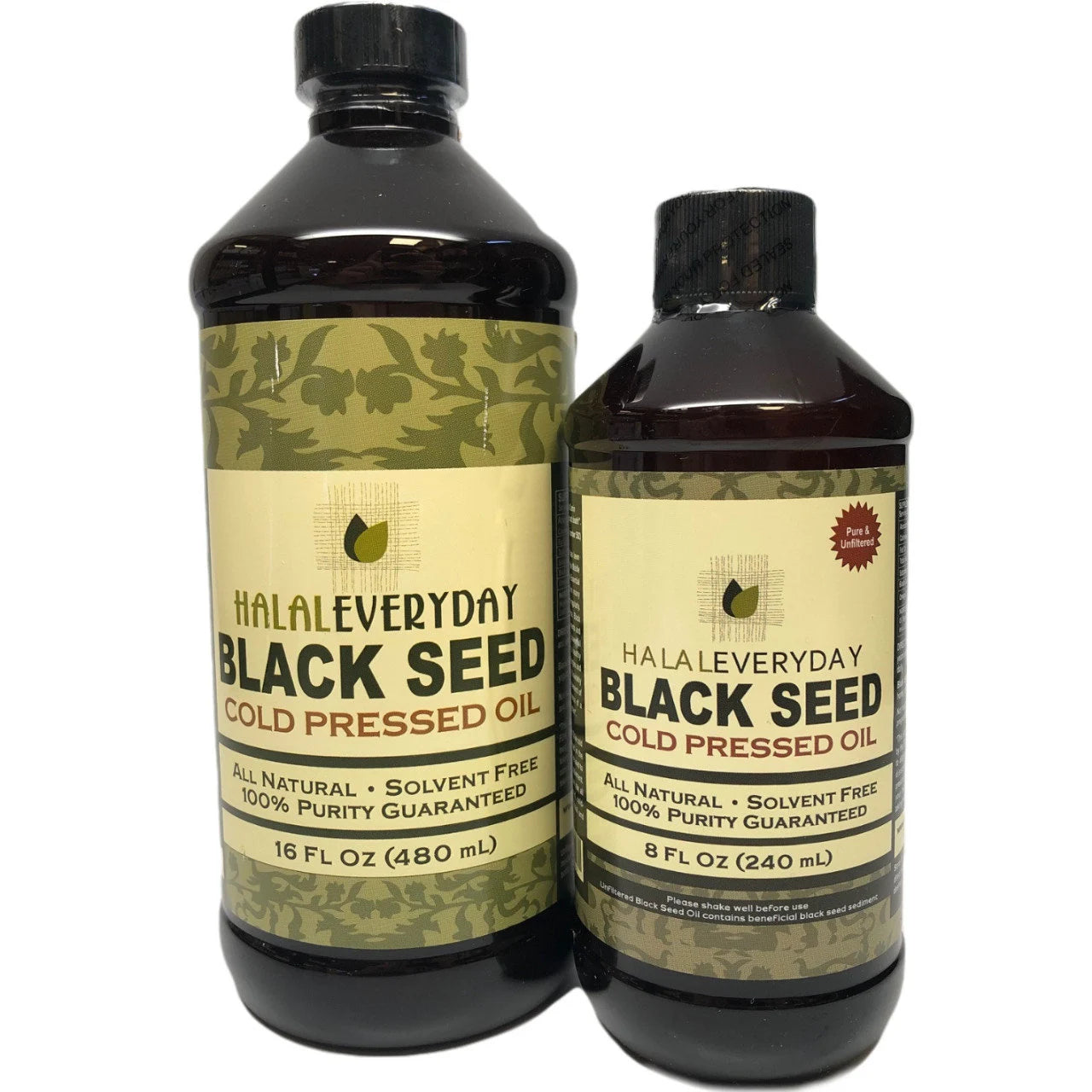 Black Seed Oil - 100% Pure Cold Pressed Natural Cumin Nigella Sativa Non-Gmo GLASS / PLASTIC Bottles - Halaleveryday - All Sizes Available!