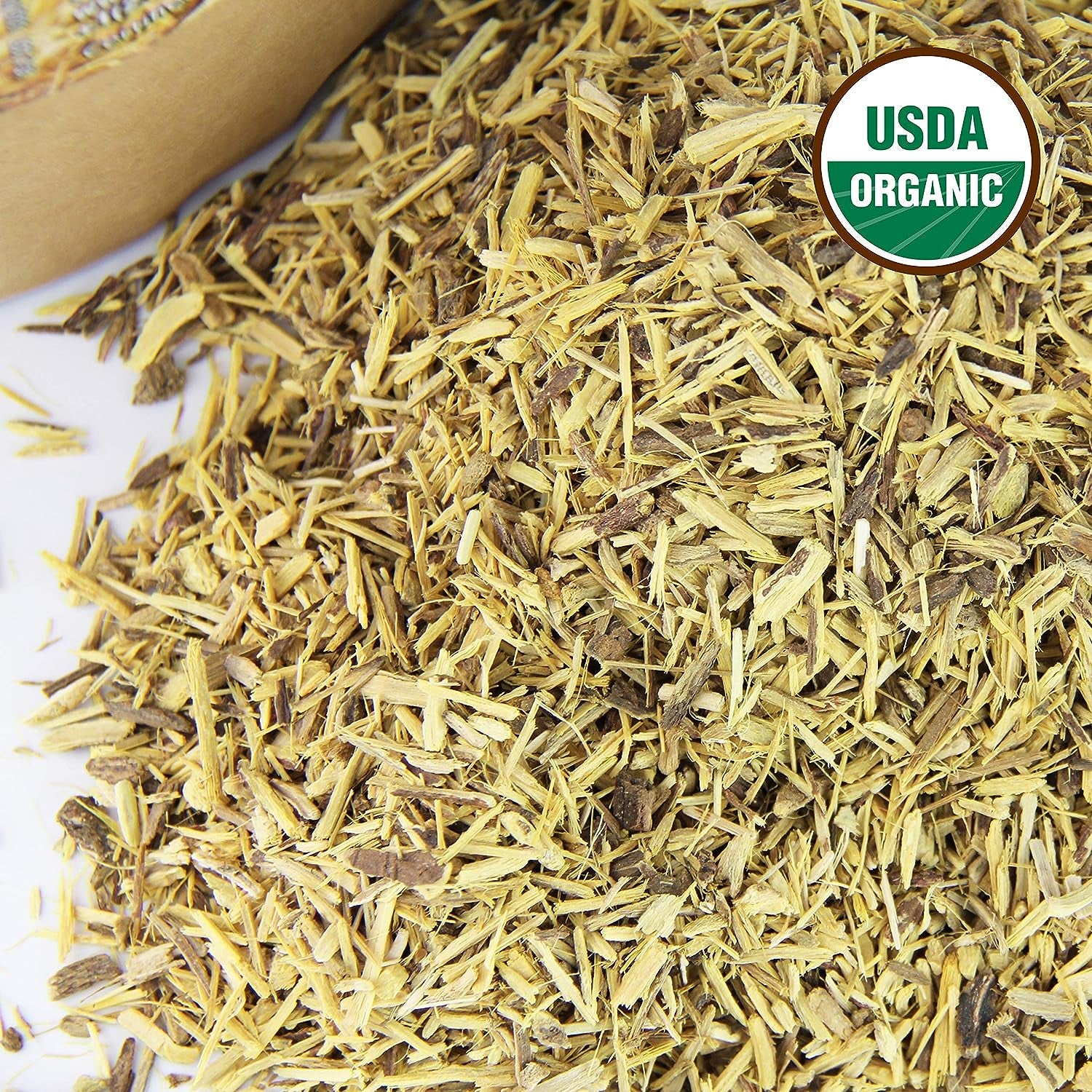 Licorice Root Tea 1LB (16Oz) 100% CERTIFIED Organic Licorice Root Cut and Sifted (Glycyrrhiza Glabra), in 1 Lbs. Bulk Resealable Kraft BPA Free Bags from U.S. Wellness Naturals