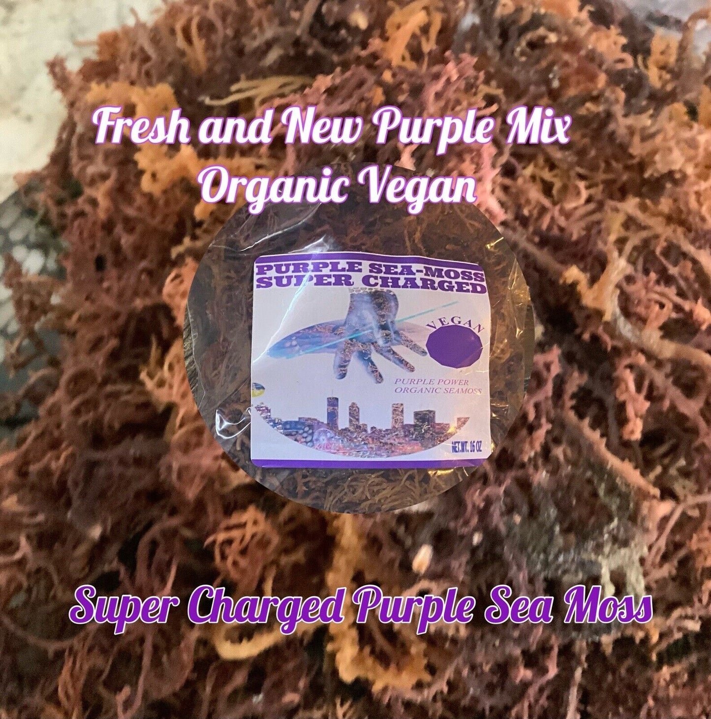 PURPLE SEA MOSS, 8Oz. ORGANIC STRAIGHT from the OCEAN.🔥BUY 2 GET 1 FREE