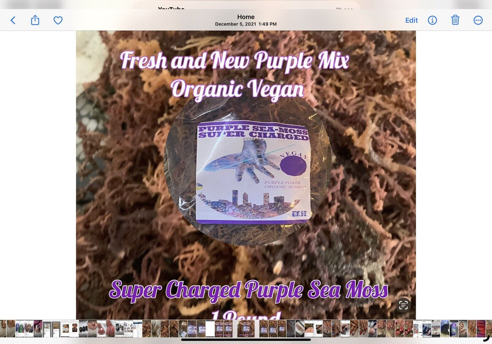 PURPLE SEA MOSS, 8Oz. ORGANIC STRAIGHT from the OCEAN.🔥BUY 2 GET 1 FREE