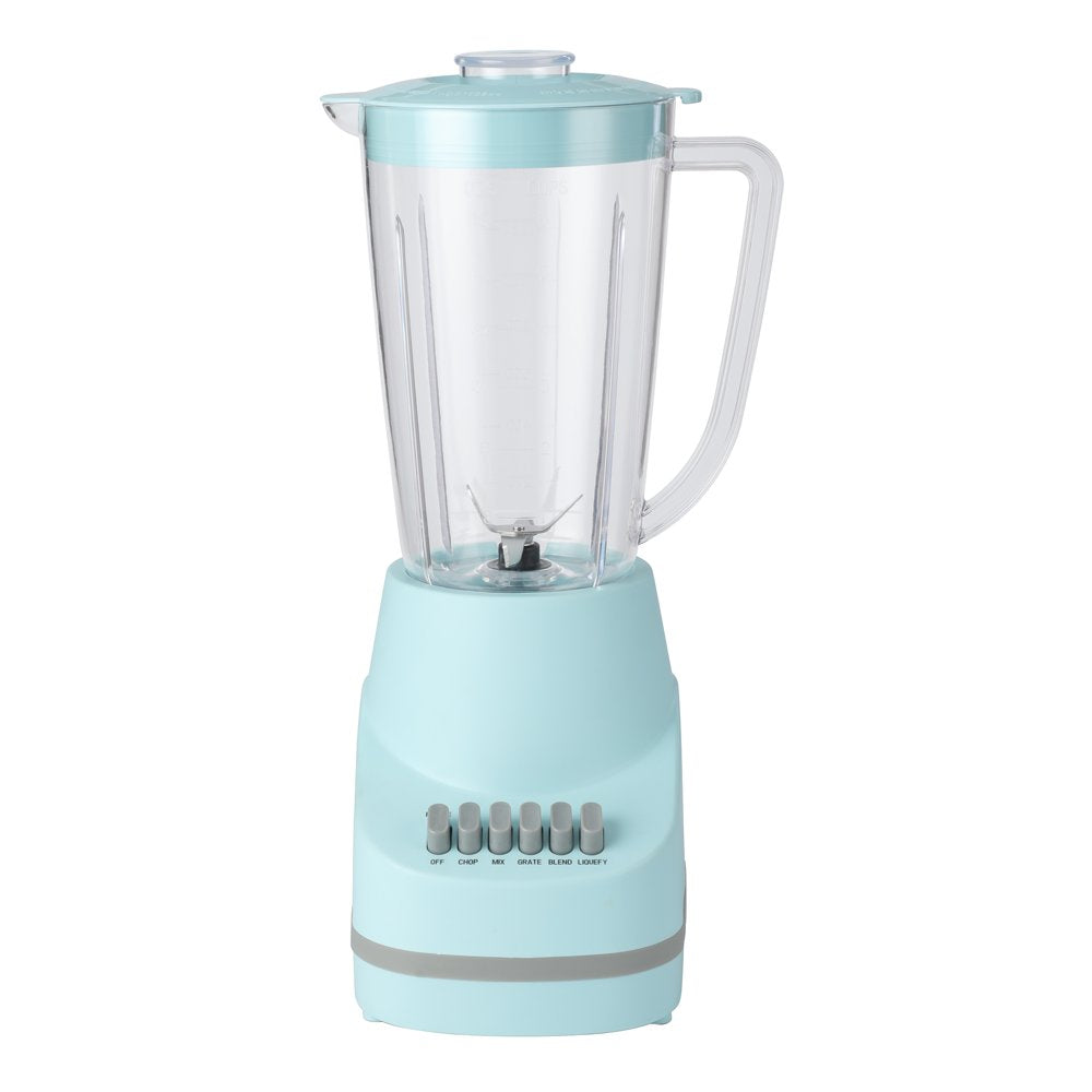 Mainstays 6 Speed Blender with 48 Ounce Jar,1.5L Jar,Aqua Sparkle