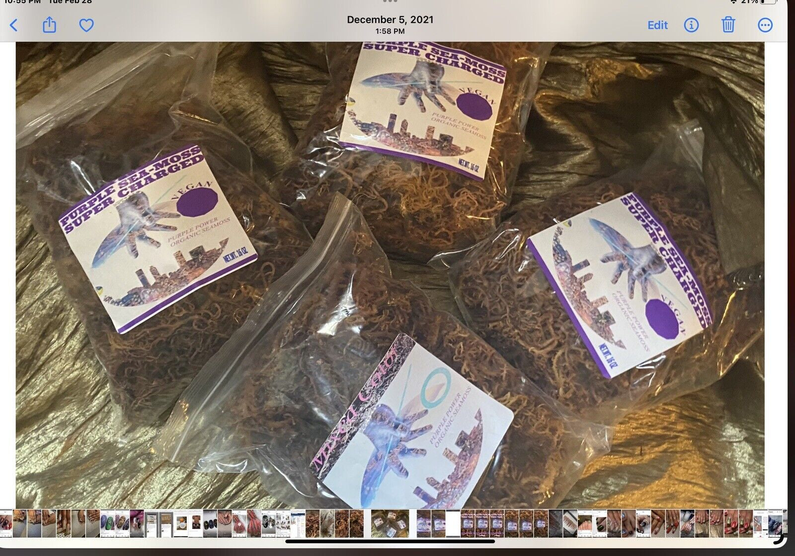 PURPLE SEA MOSS, 8Oz. ORGANIC STRAIGHT from the OCEAN.🔥BUY 2 GET 1 FREE