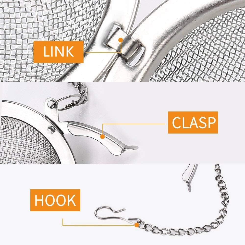 2Pcs Stainless Steel Mesh Tea Ball 2.1 Inch Tea Strainers Tea Infuser Strainer Filters for Tea