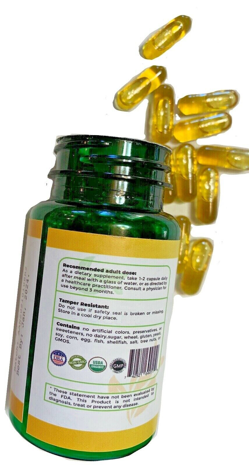 Organic Cold Pressed Black Seed Oil Liquid Capsule - 1250 Mg, 60 Veg Soft Gels.