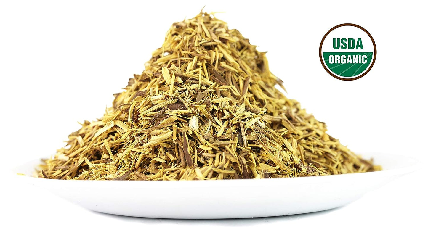 Licorice Root Tea 1LB (16Oz) 100% CERTIFIED Organic Licorice Root Cut and Sifted (Glycyrrhiza Glabra), in 1 Lbs. Bulk Resealable Kraft BPA Free Bags from U.S. Wellness Naturals