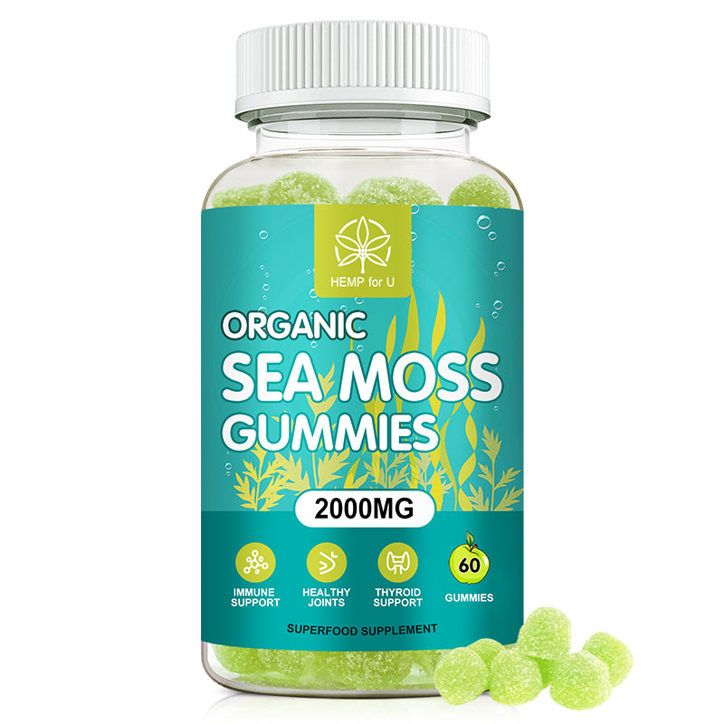 Organic Sea Moss Gummies - 100% Pure Irish Sea Moss Bladderwrack Burdock Root