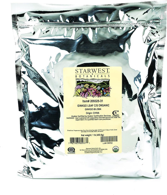 Starwest Botanicals Organic Ginkgo Leaf C/S, 1 Pound