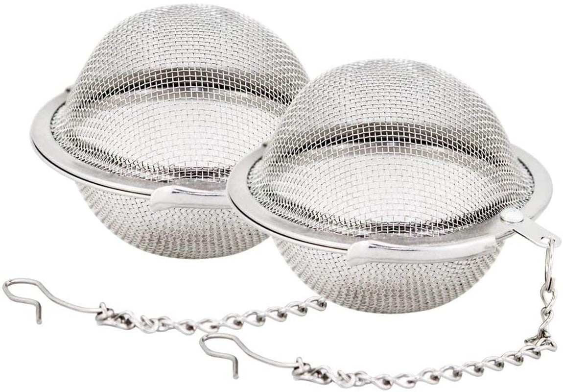 2Pcs Stainless Steel Mesh Tea Ball 2.1 Inch Tea Strainers Tea Infuser Strainer Filters for Tea