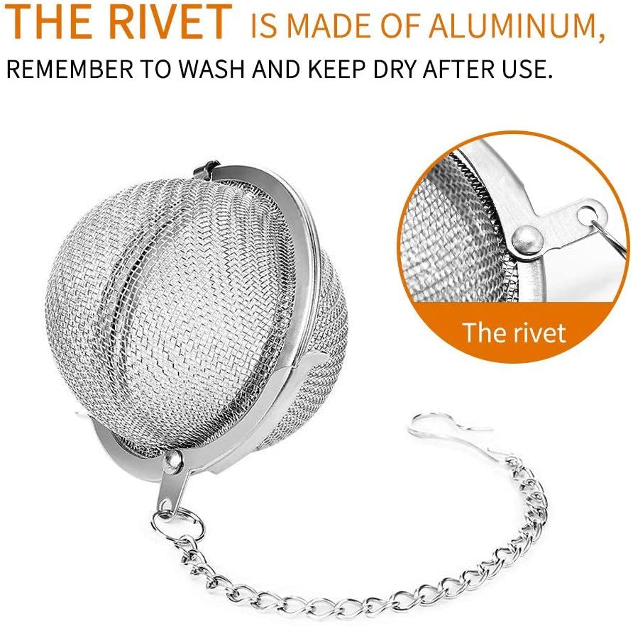 2Pcs Stainless Steel Mesh Tea Ball 2.1 Inch Tea Strainers Tea Infuser Strainer Filters for Tea