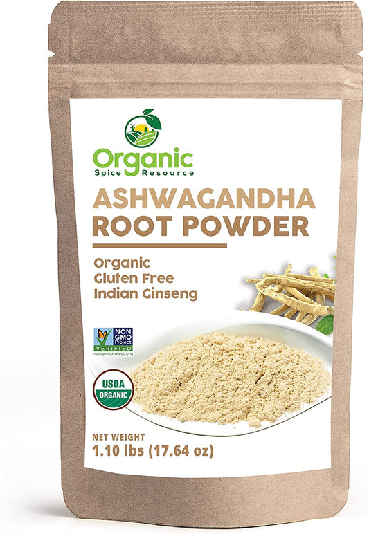 Organic Ashwagandha Root Powder - 1.10 Lbs (17.64 Oz) or 8Oz | Lab Tested for Purity | Resealable Kraft Bag,Non-Gmo, Indian Ginseng, Withania Somnifera -100% Raw from India, by SHOPOSR