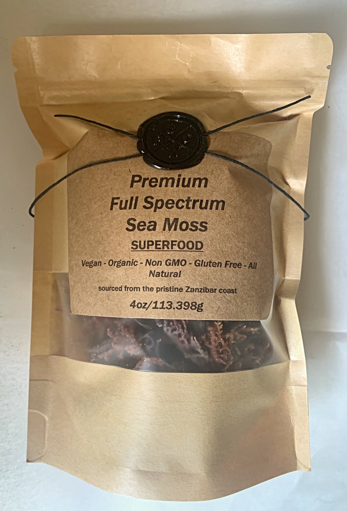 Raw Sea Moss-Full Spectrum- Organic, Wild Crafted, 1 Pound Bulk Bag