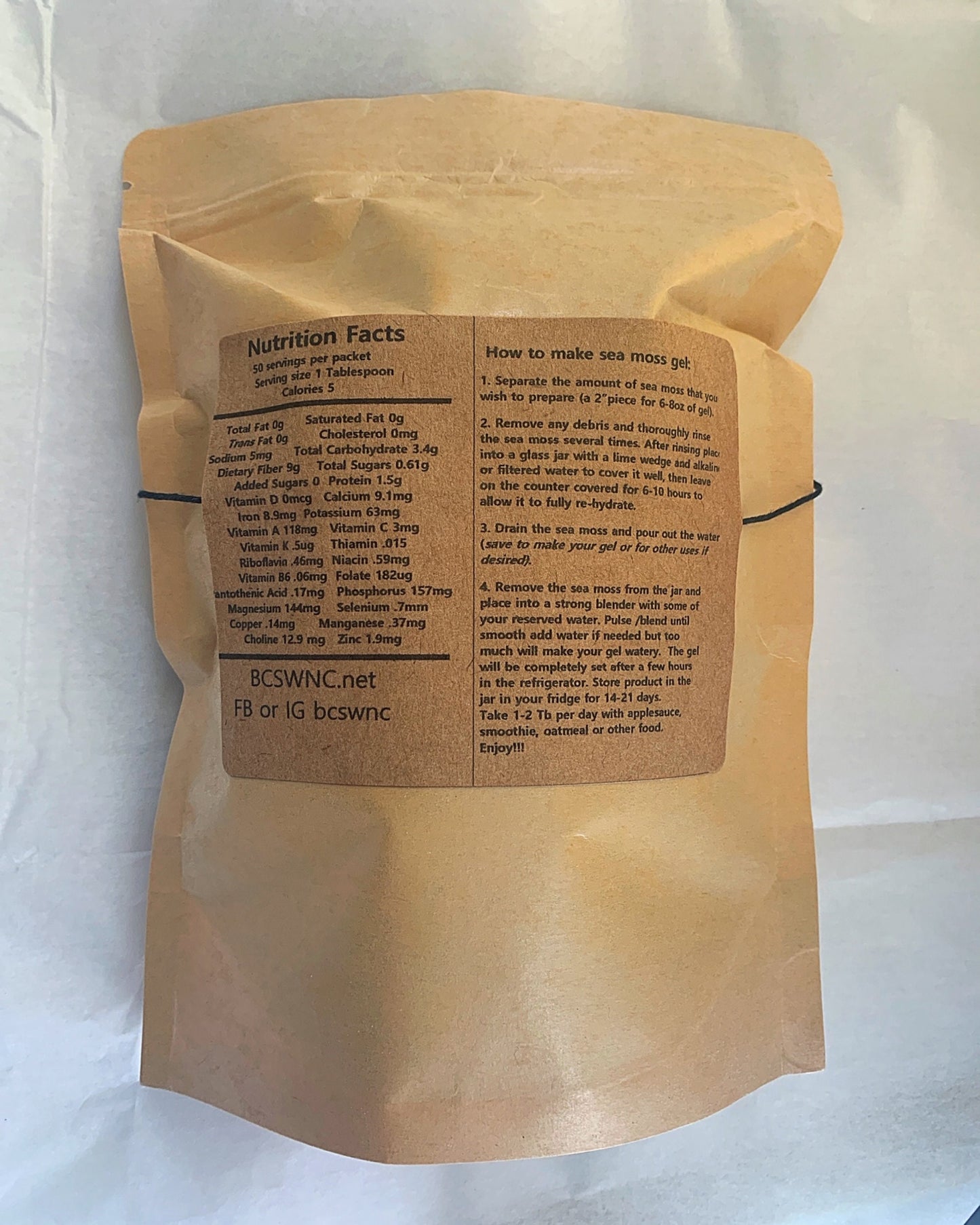 Raw Sea Moss-Full Spectrum- Organic, Wild Crafted, 1 Pound Bulk Bag